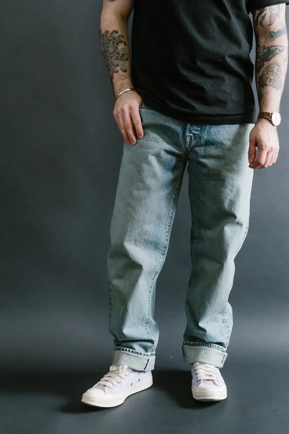 15oz - River Washed Selvedge Strider Pant - Light Indigo