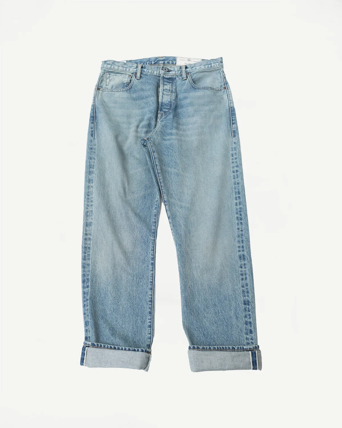 15oz - River Washed Selvedge Strider Pant - Light Indigo