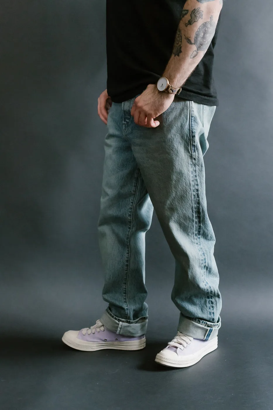 15oz - River Washed Selvedge Strider Pant - Light Indigo