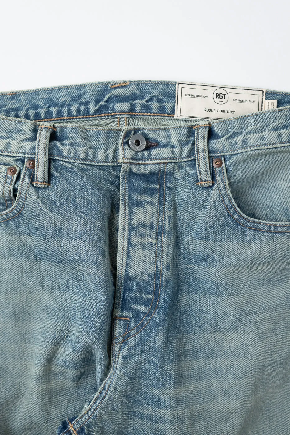 15oz - River Washed Selvedge Strider Pant - Light Indigo