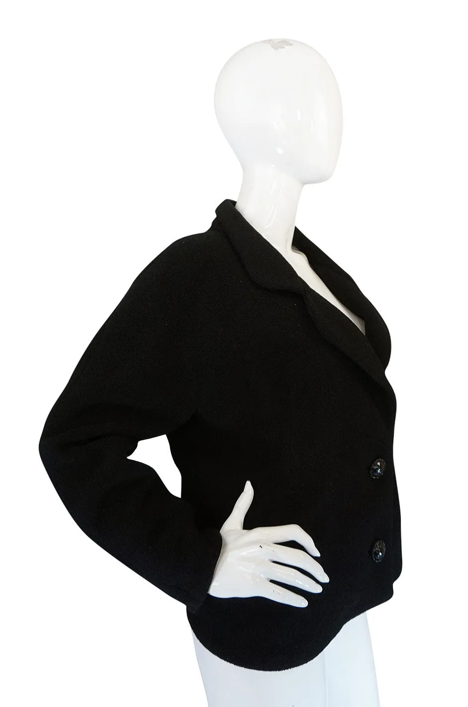 1950s Numbered Haute Couture Black Balenciaga Jacket