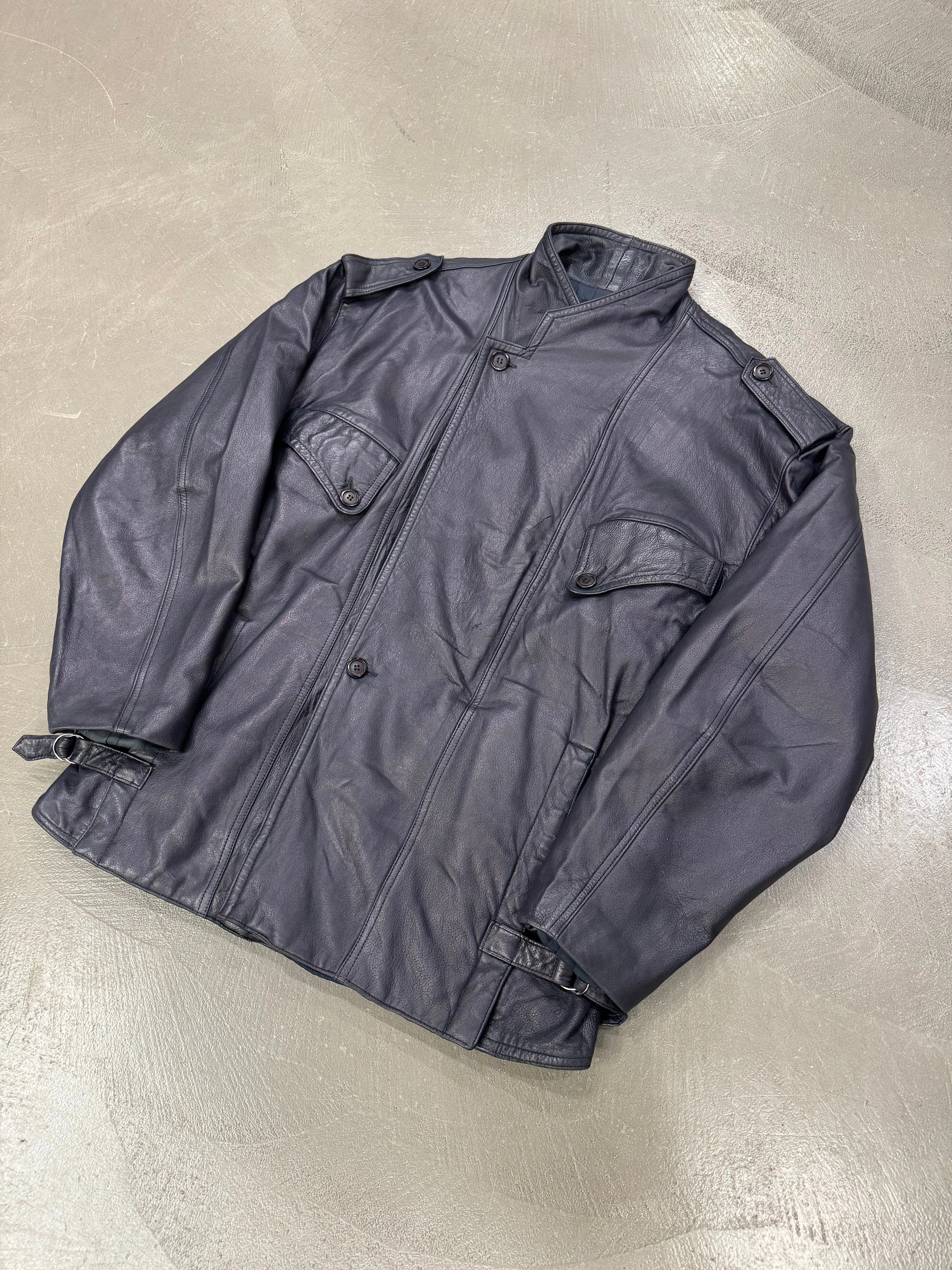 1980s Marithe Francois Girbaud “Compagnie des montagnes & des forets” leather jacket