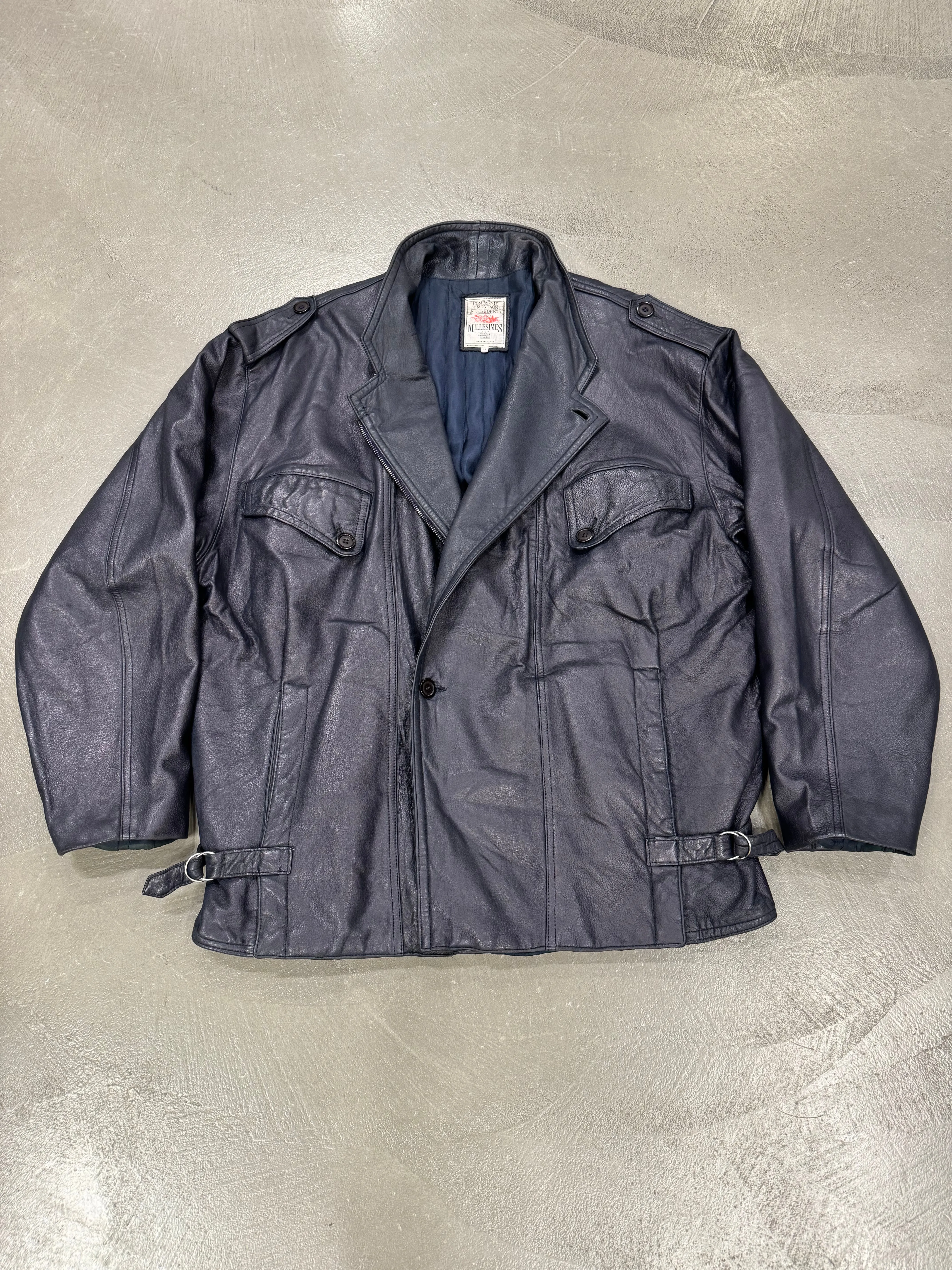 1980s Marithe Francois Girbaud “Compagnie des montagnes & des forets” leather jacket
