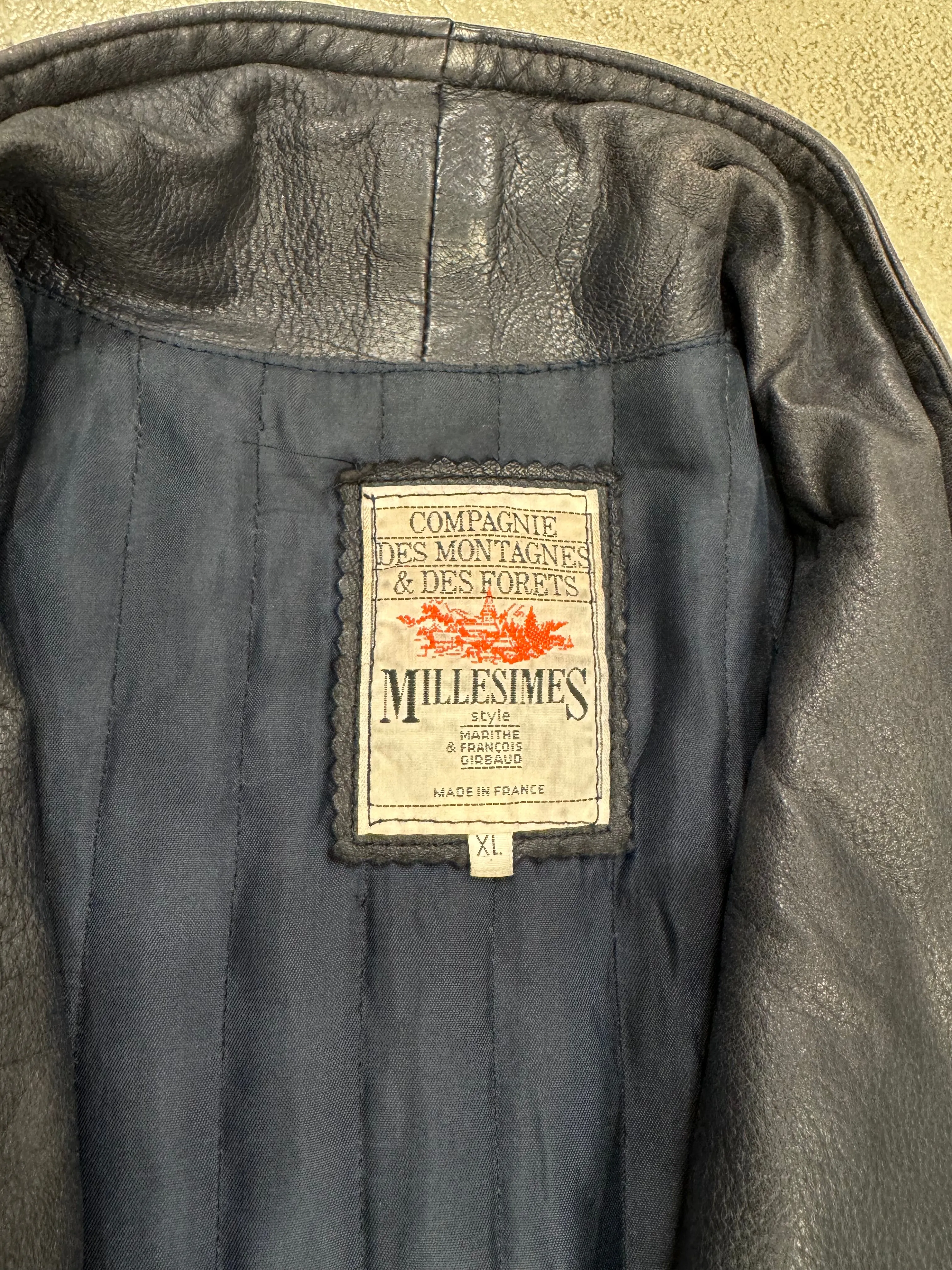 1980s Marithe Francois Girbaud “Compagnie des montagnes & des forets” leather jacket
