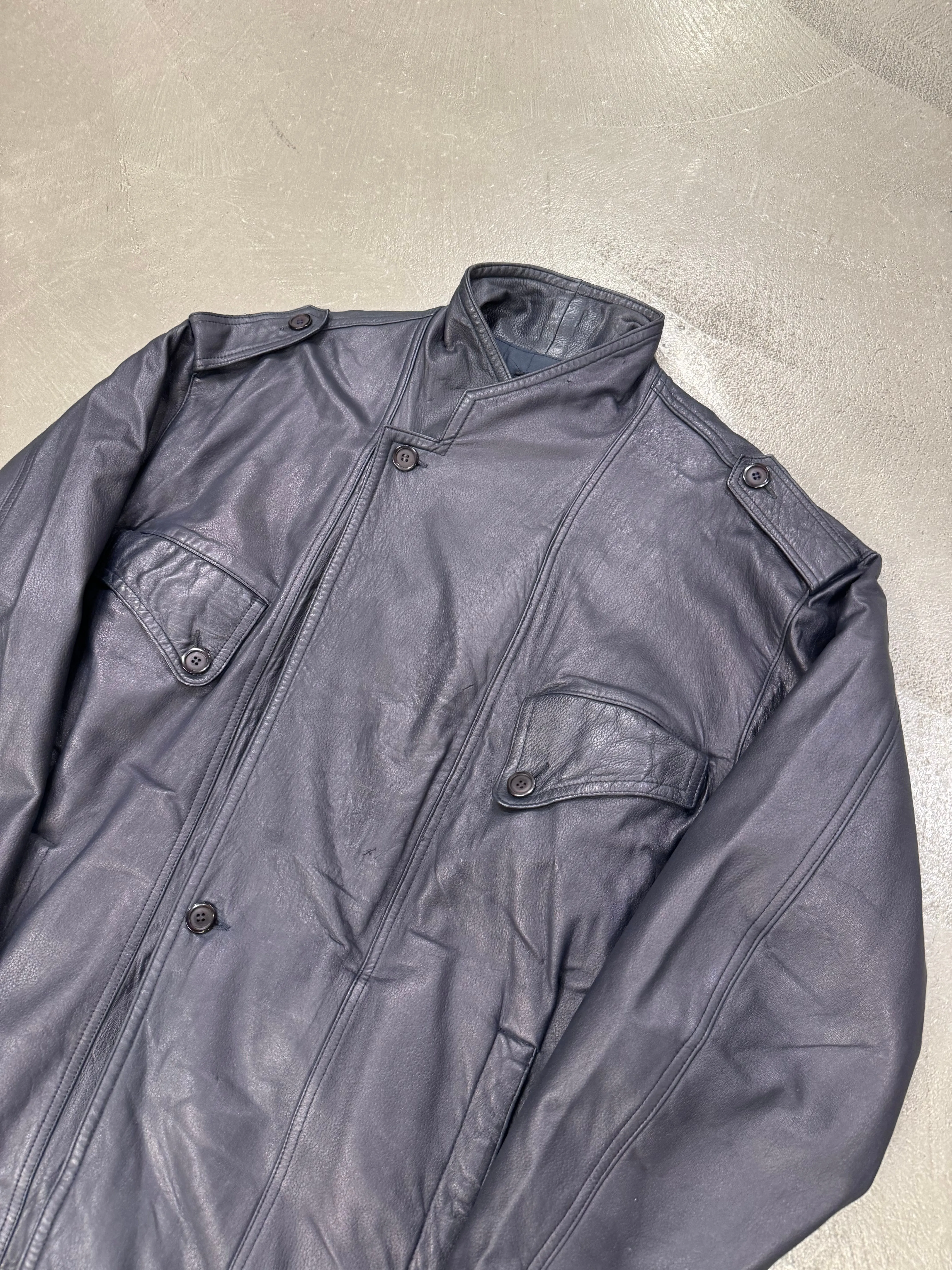 1980s Marithe Francois Girbaud “Compagnie des montagnes & des forets” leather jacket