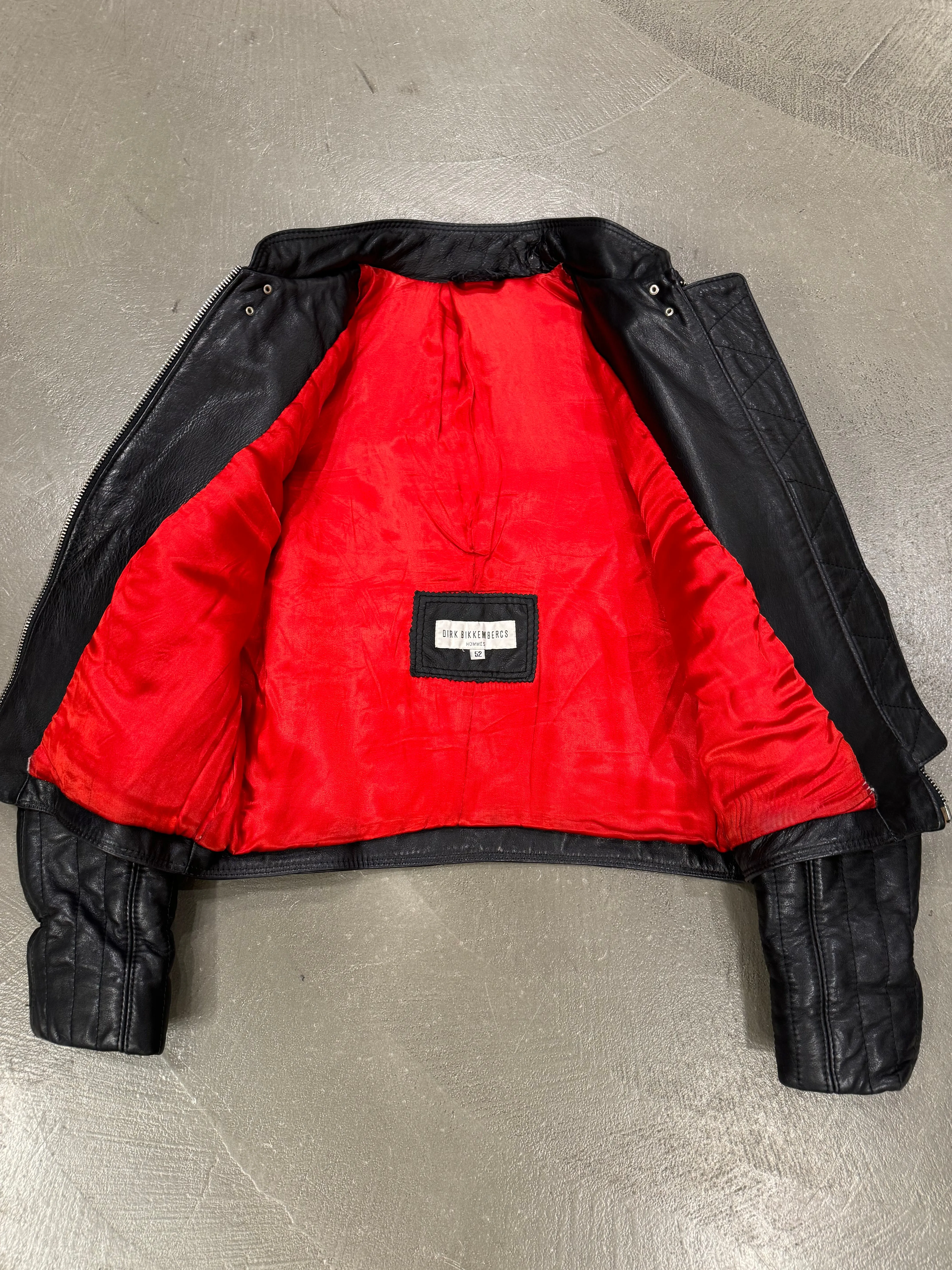 1990s Dirk Bikkembergs anatomical muscle cropped leather jacket