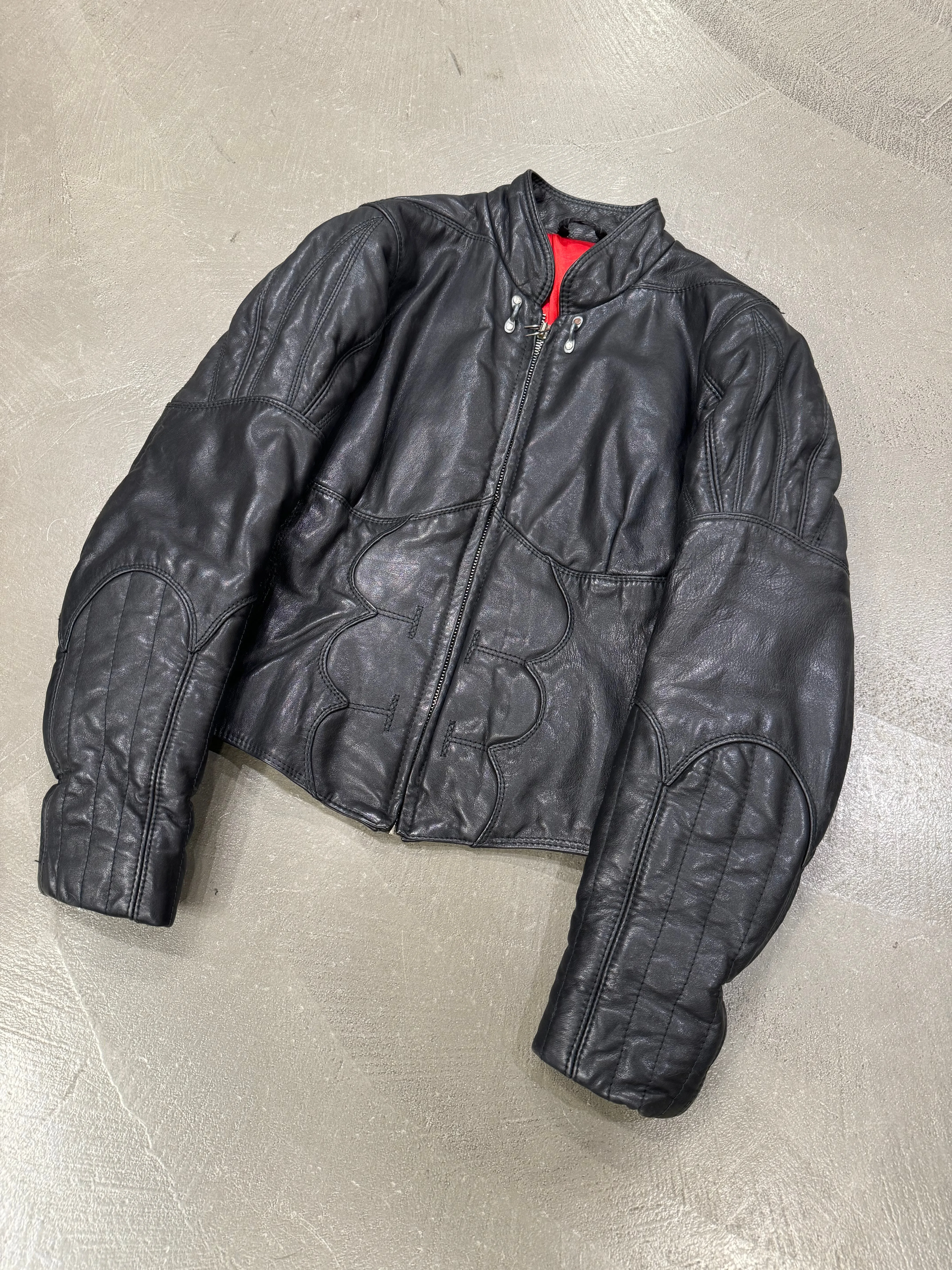 1990s Dirk Bikkembergs anatomical muscle cropped leather jacket