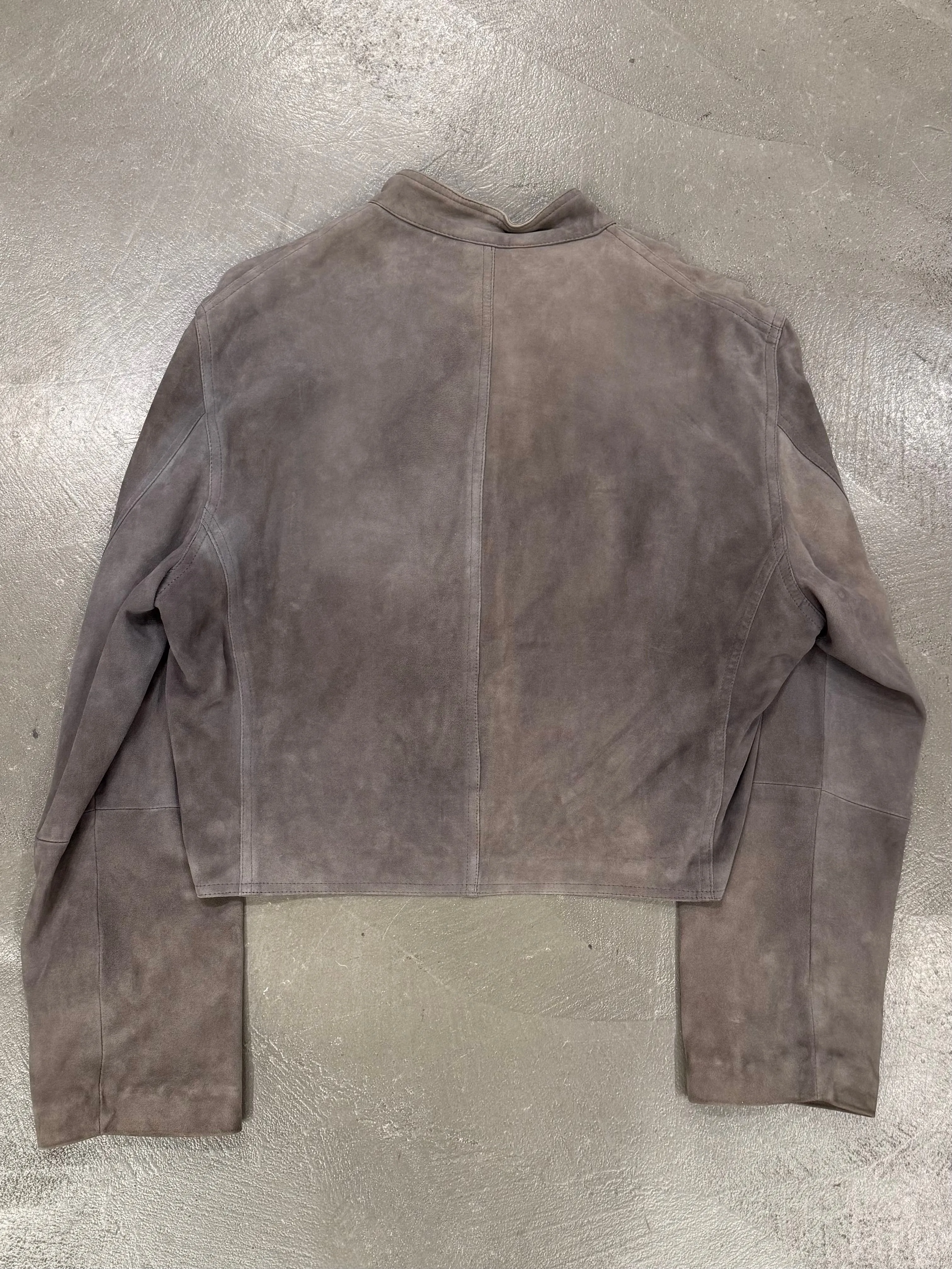 1990s Emporio Armani cropped boxy leather jacket