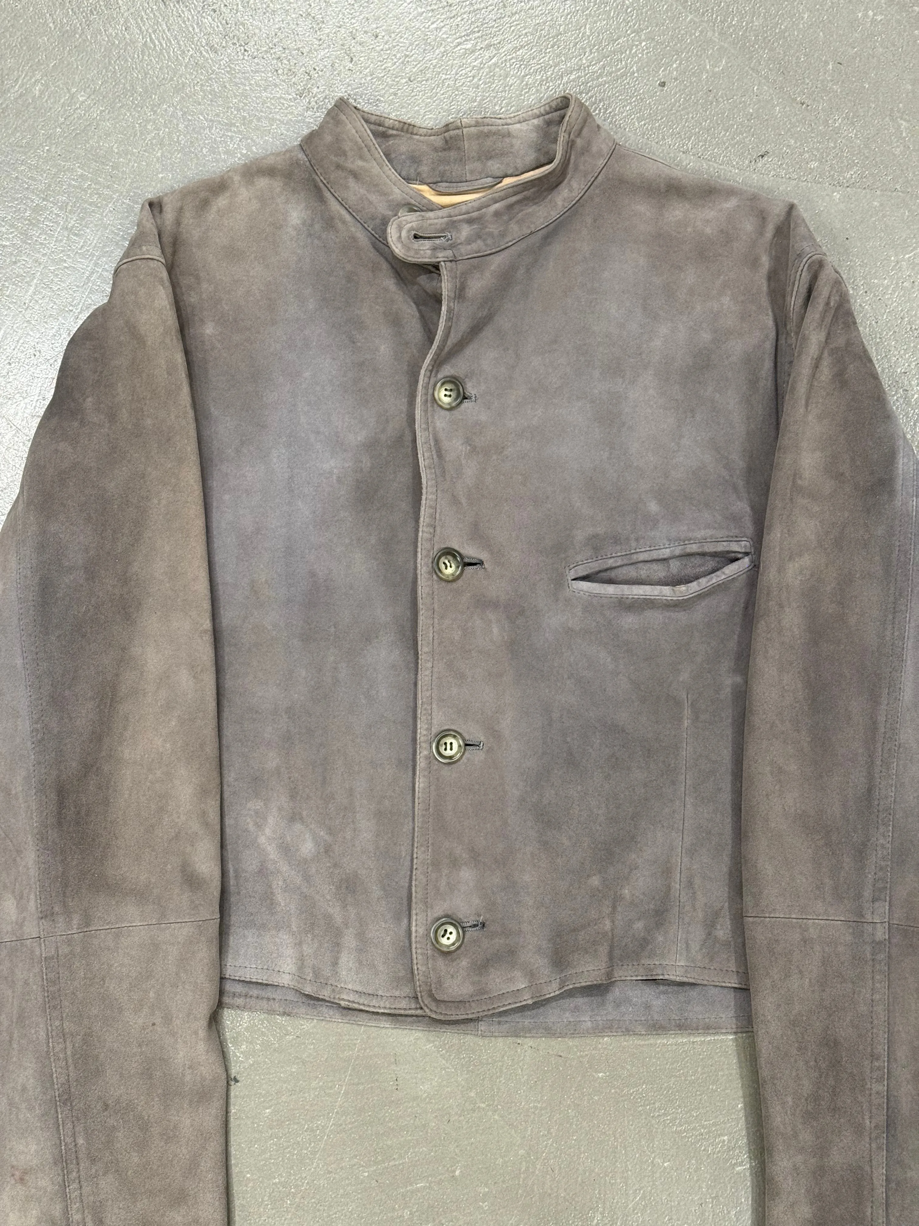 1990s Emporio Armani cropped boxy leather jacket