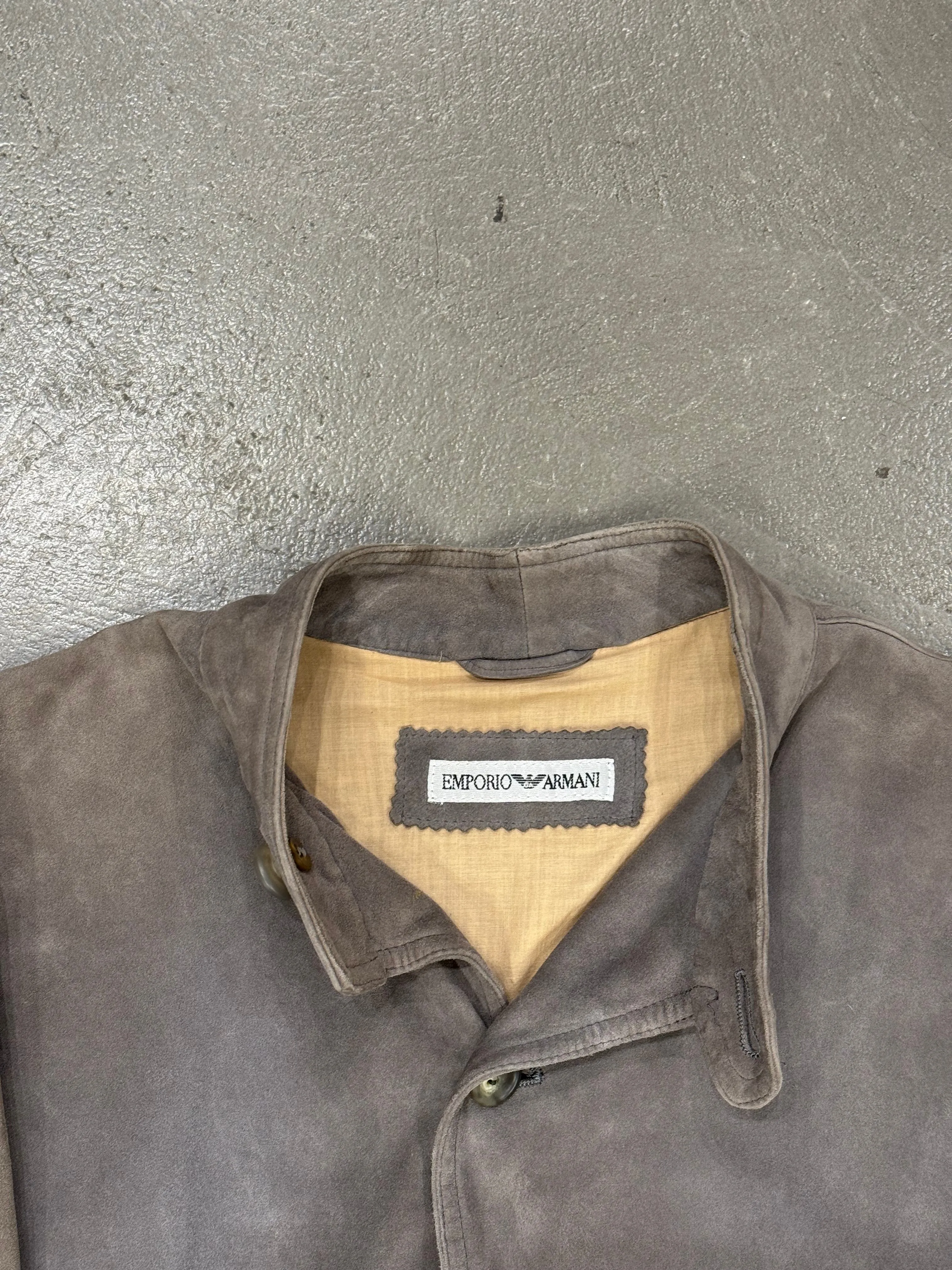 1990s Emporio Armani cropped boxy leather jacket