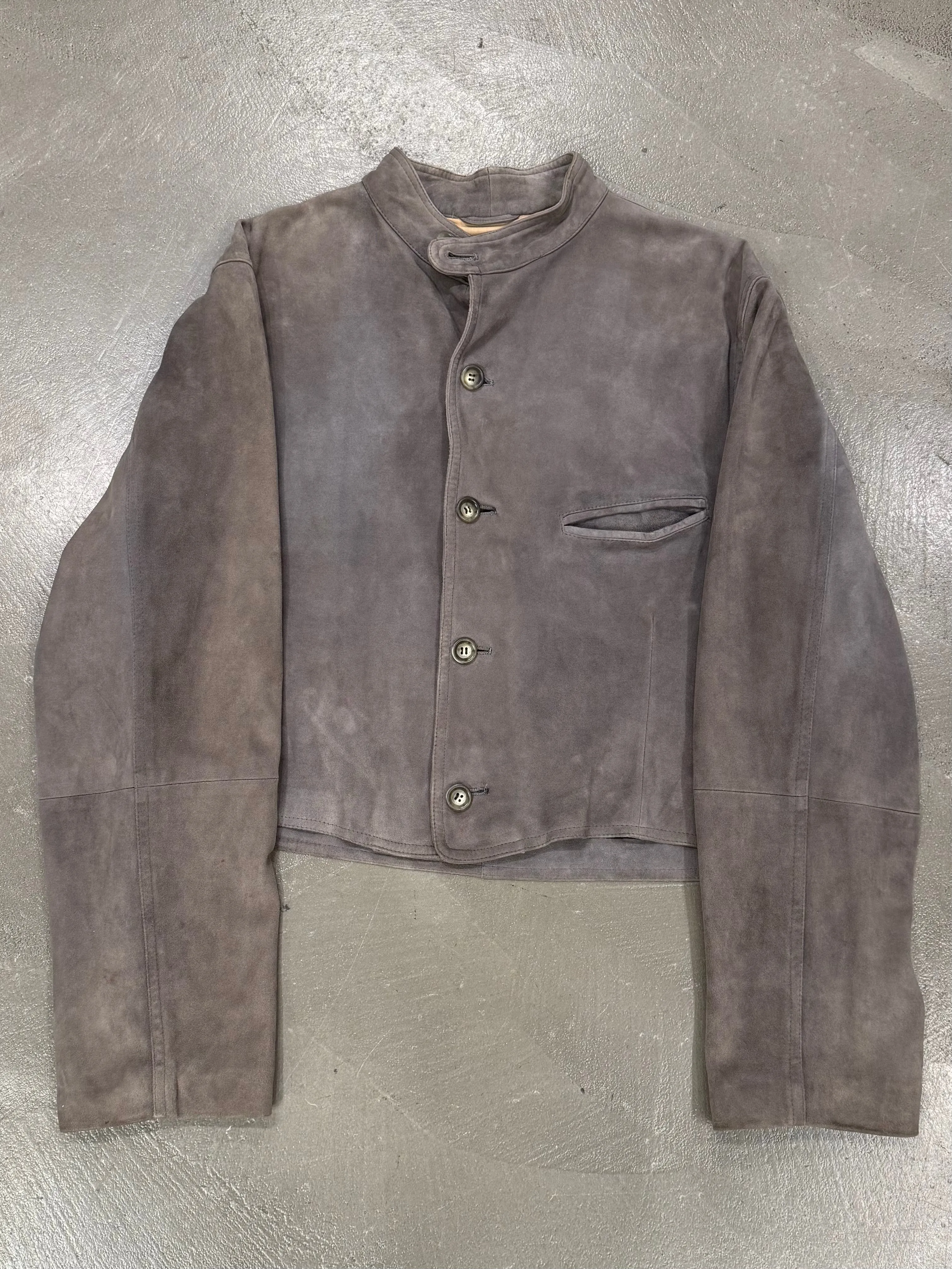 1990s Emporio Armani cropped boxy leather jacket