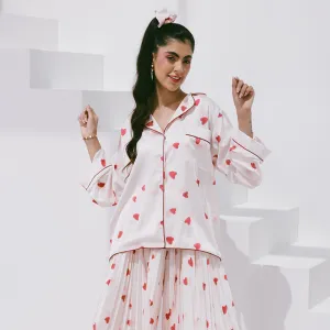 2 Piece Ensemble With Pyayama Style And Wide Leg Pleated Pants
