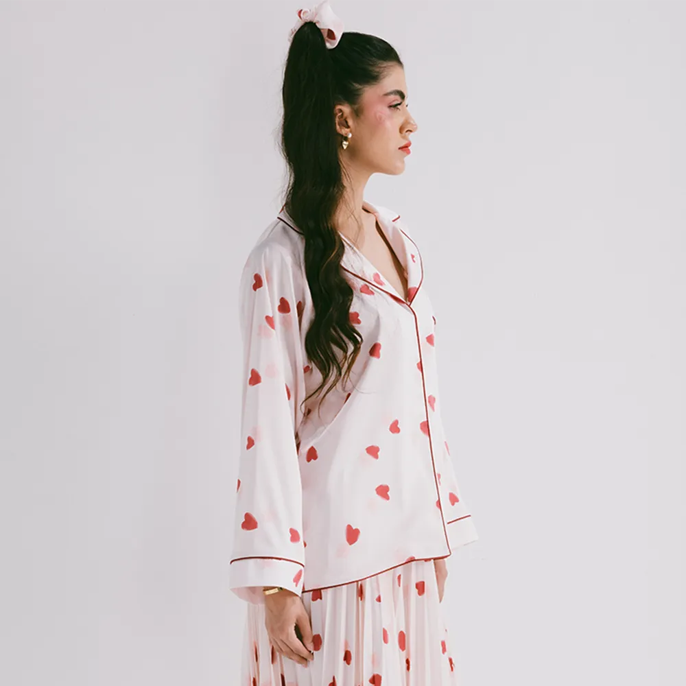 2 Piece Ensemble With Pyayama Style And Wide Leg Pleated Pants