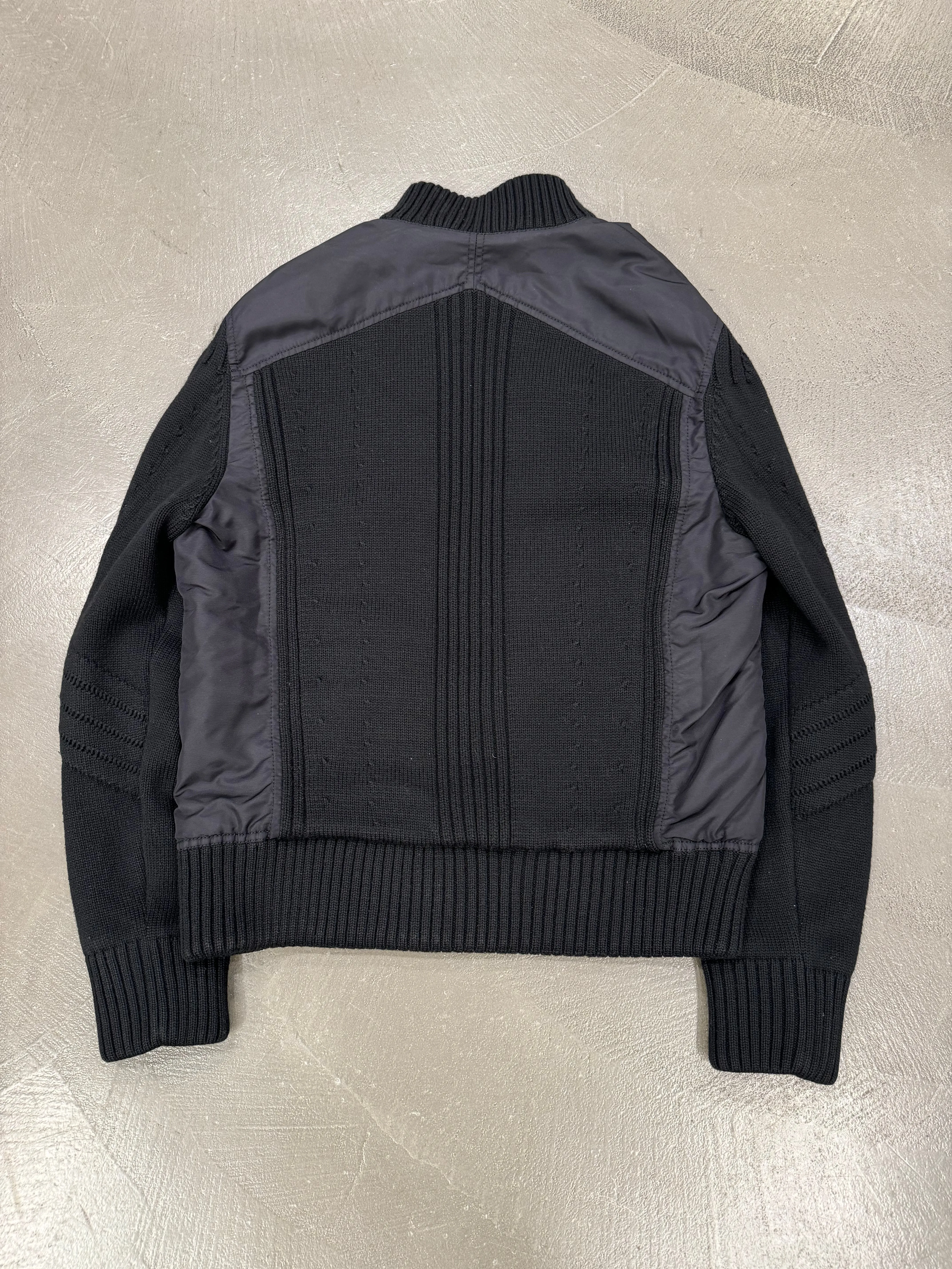 2000s Dirk Bikkembergs hybrid wool and nylon bomber jacket