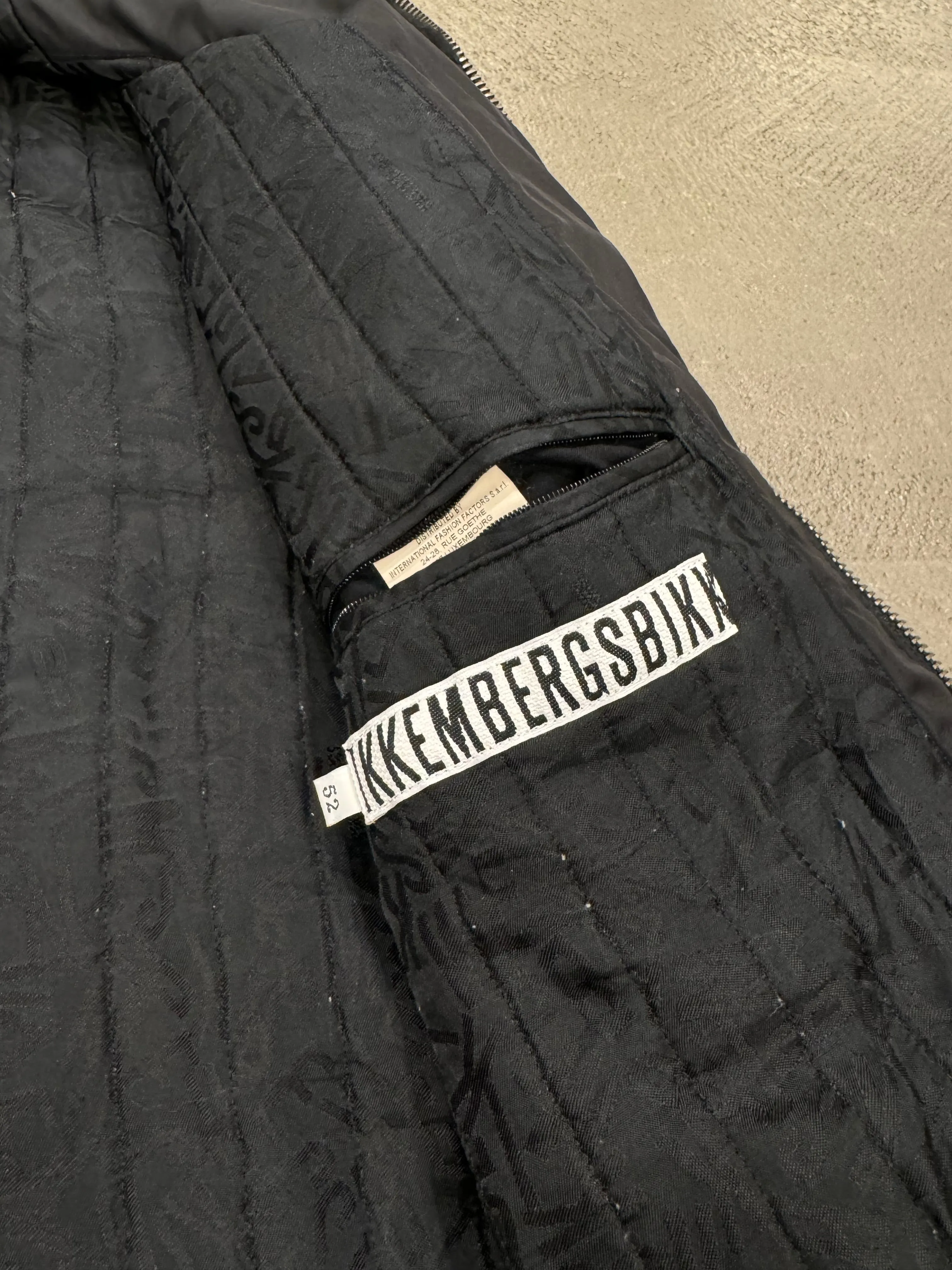 2000s Dirk Bikkembergs hybrid wool and nylon bomber jacket