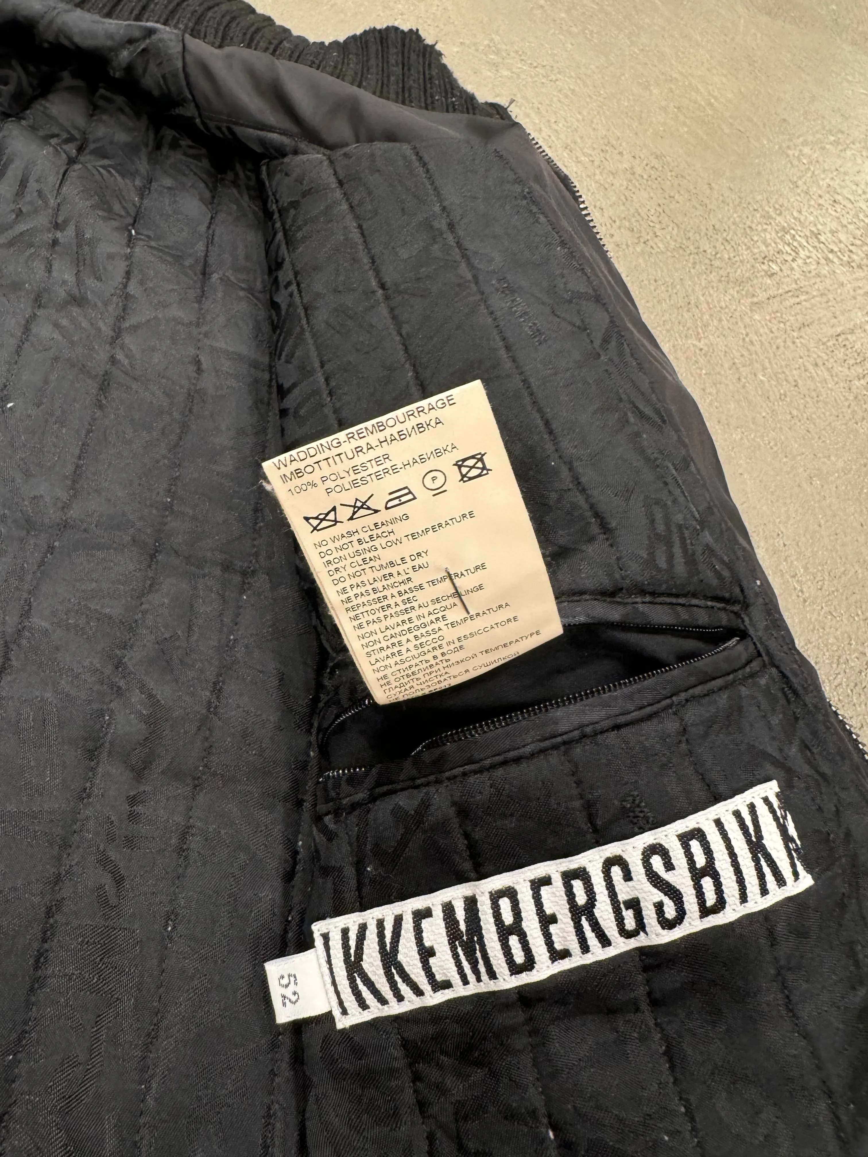 2000s Dirk Bikkembergs hybrid wool and nylon bomber jacket