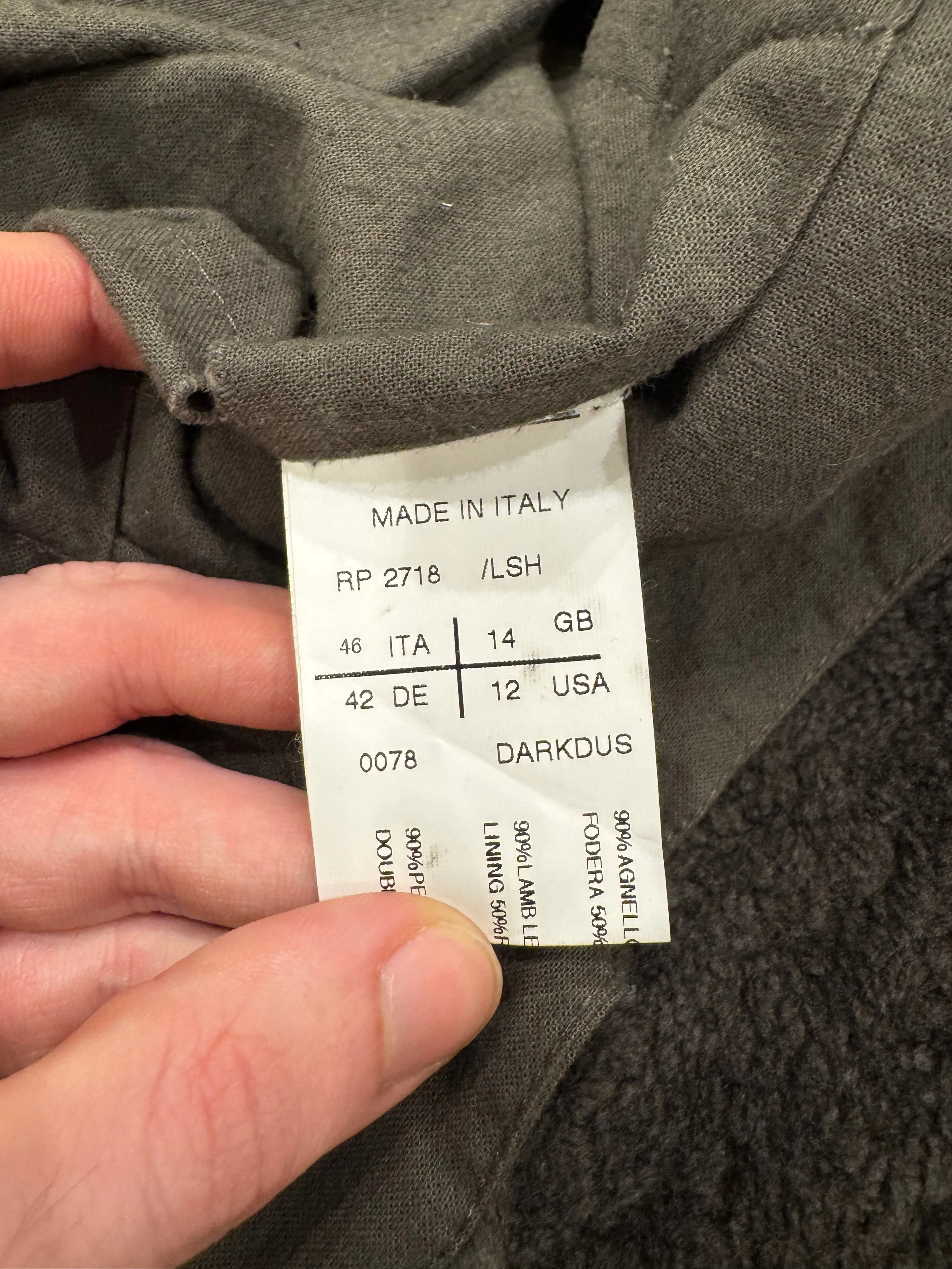 2010s Rick Owens leather shearling jacket