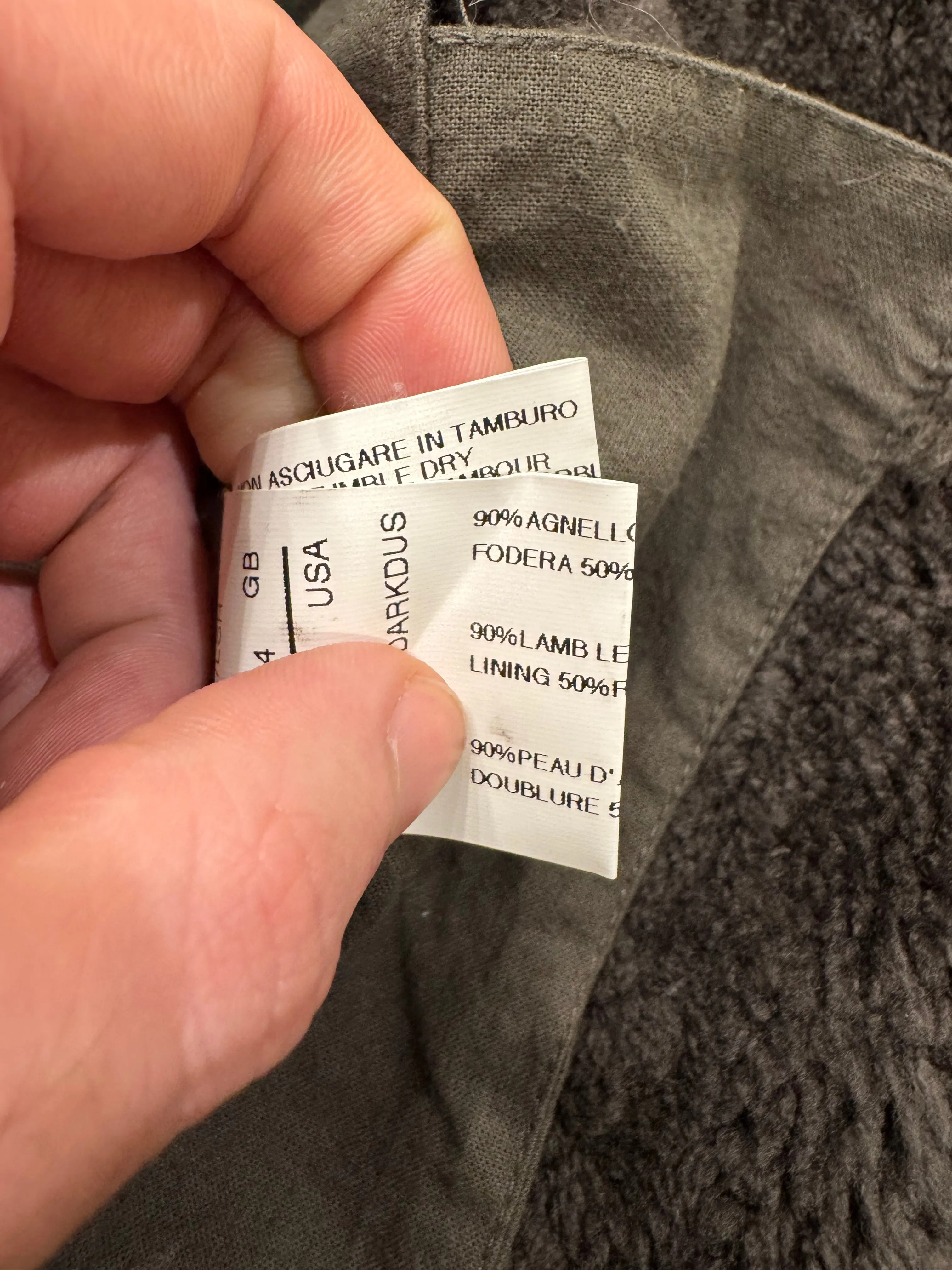 2010s Rick Owens leather shearling jacket