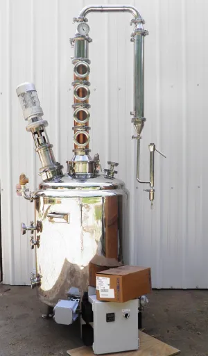 45 Gallon Jacketed Standard Series Still with a  4" Copper  4 plate Bubble Plate Column