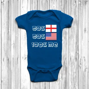 50% English 50% American Baby Grow