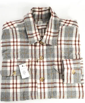 $595 ELEVENTY PLATINUM - Cotton Gray / White Shirt Jacket Coat - M