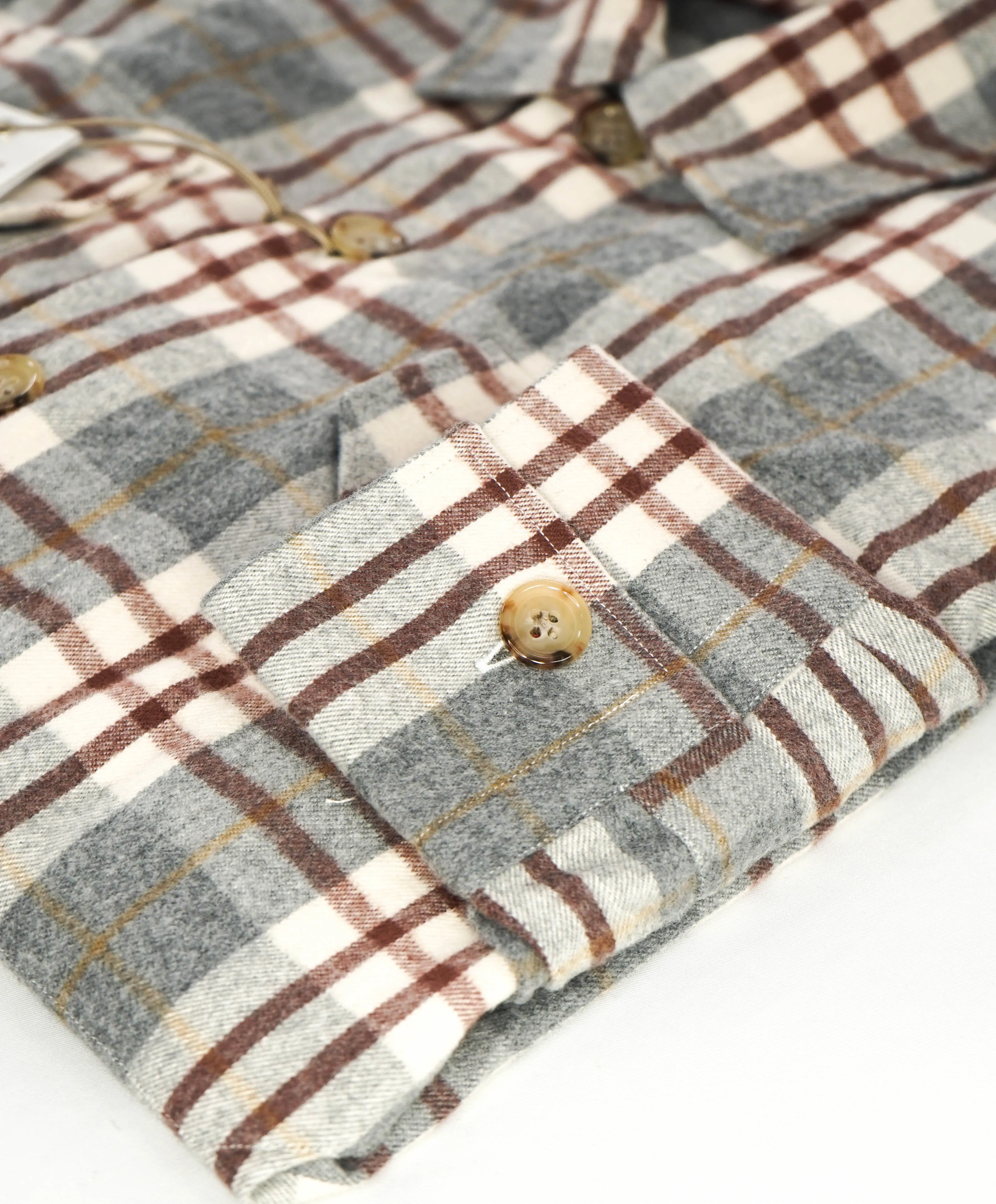 $595 ELEVENTY PLATINUM - Cotton Gray / White Shirt Jacket Coat - M