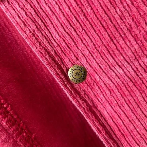 90s Vtg Ezze Wear Oversize Corduroy Field Jacket Chore Coat XL Womens Magenta