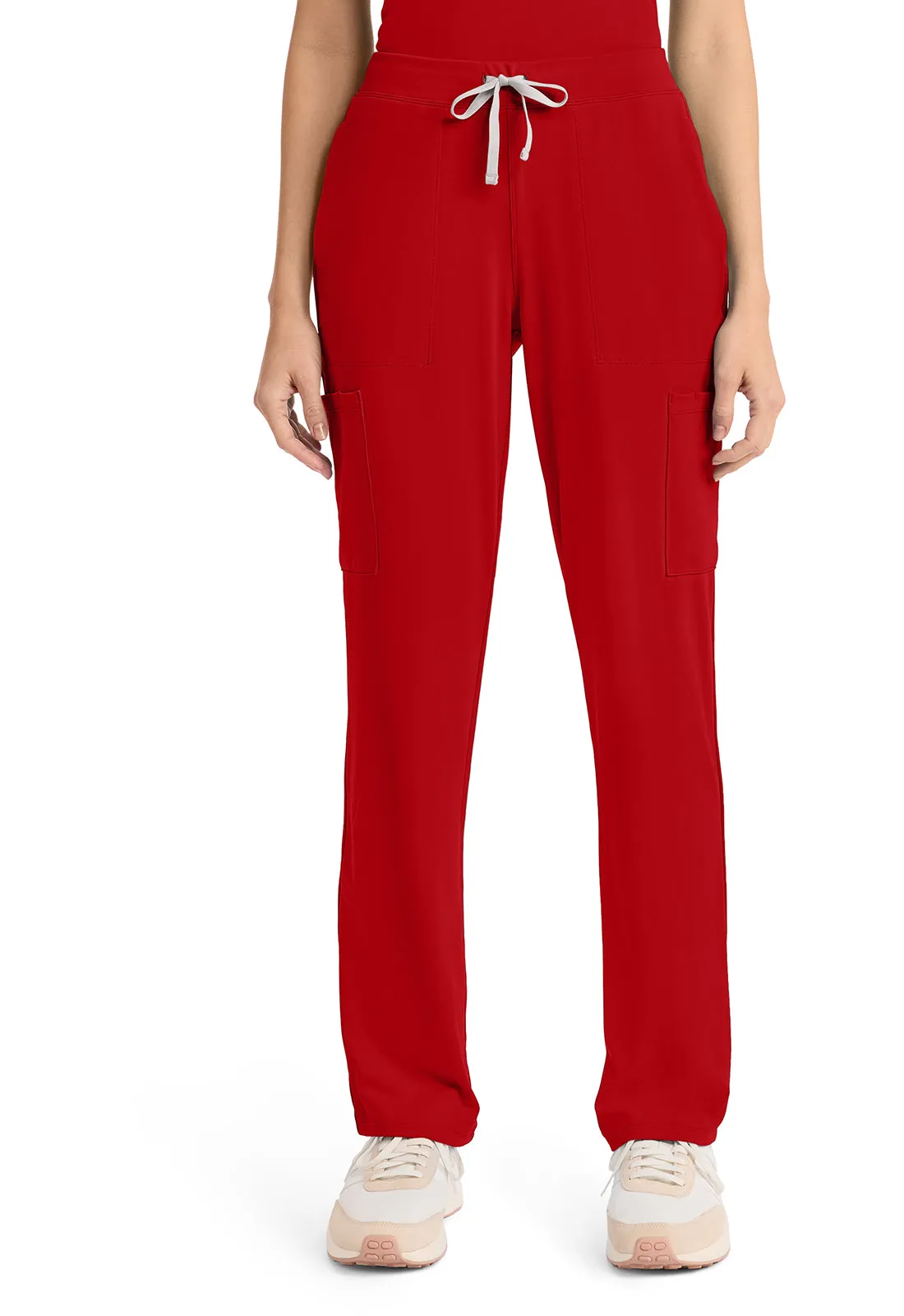 Achieve CK096 Women's 5-Pocket Straight Leg Pants Red