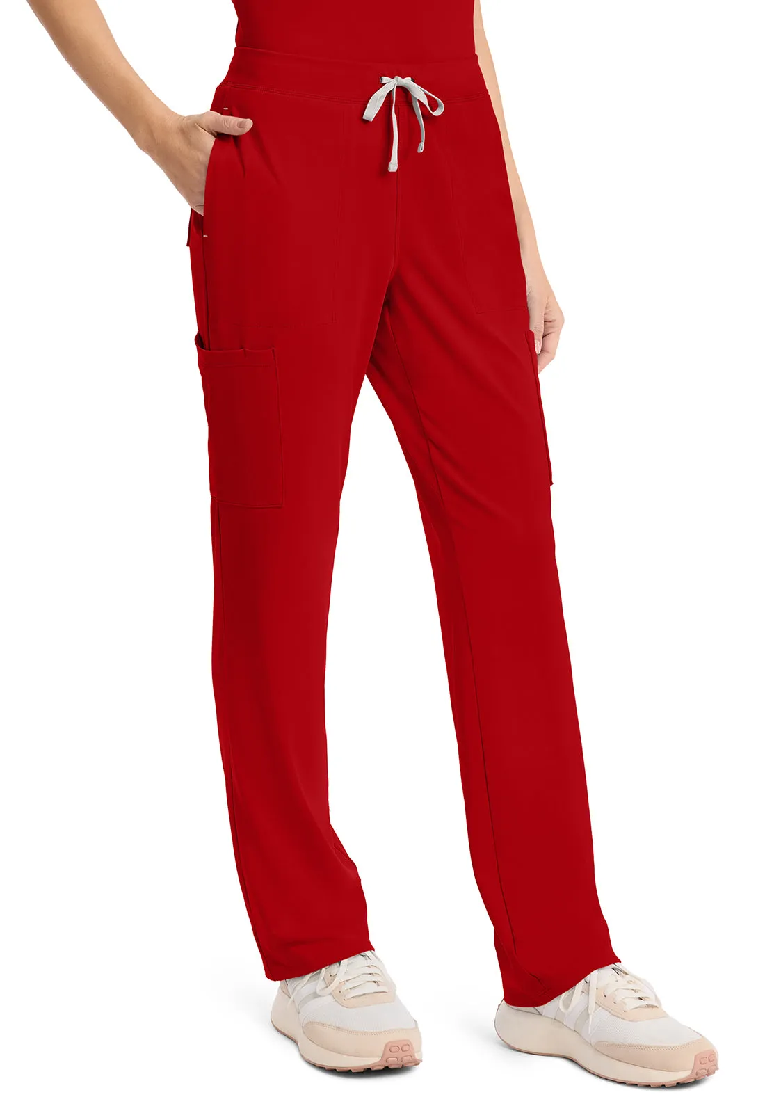 Achieve CK096 Women's 5-Pocket Straight Leg Pants Red