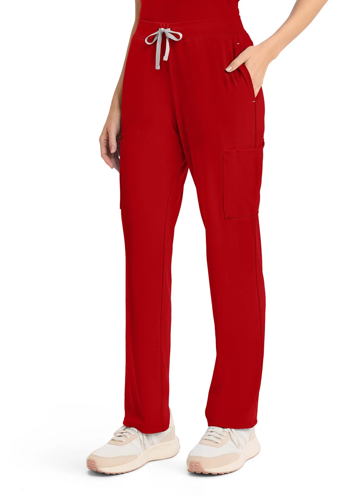 Achieve CK096 Women's 5-Pocket Straight Leg Pants Red