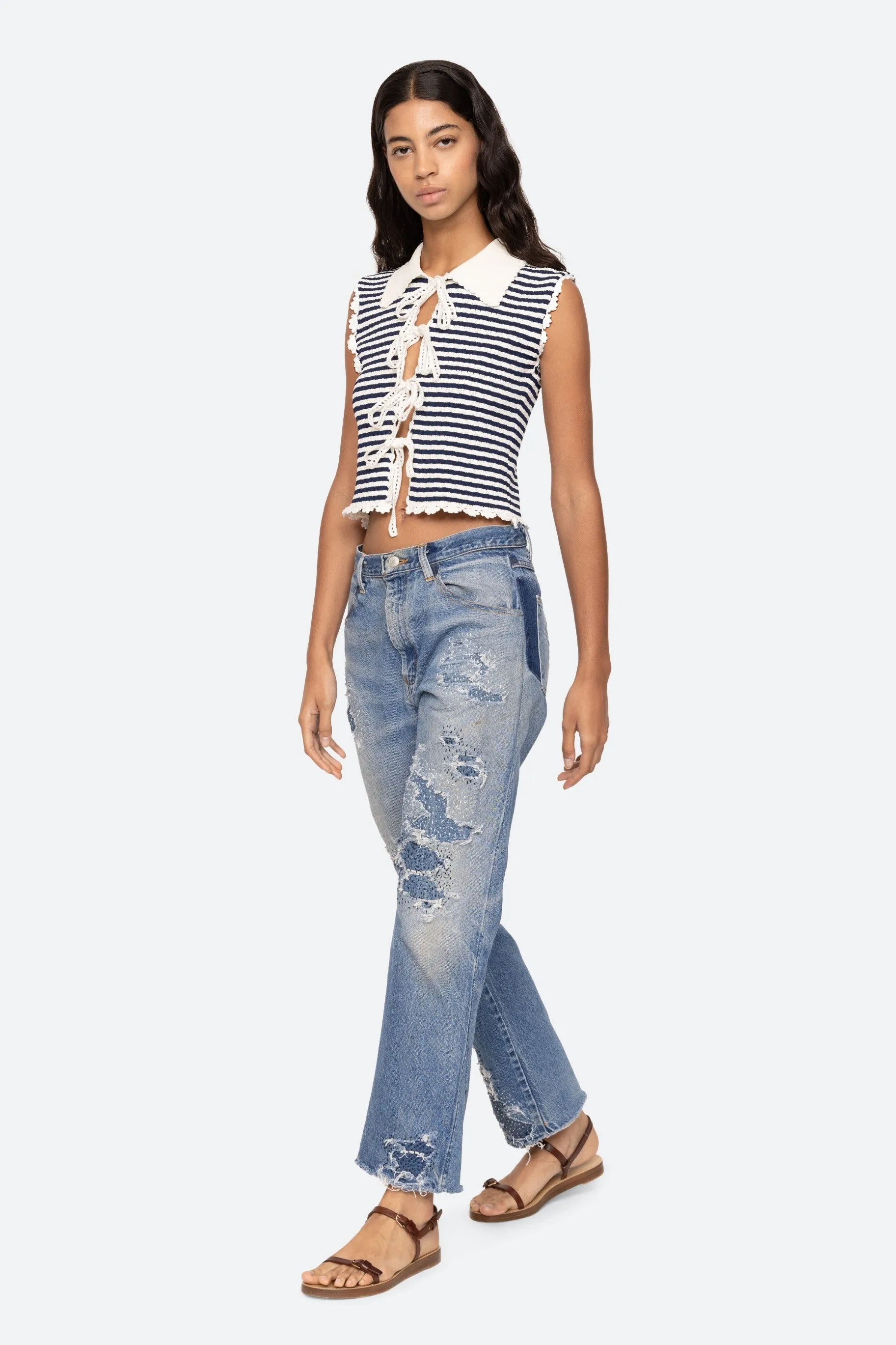 ADDY STRIPED KNIT VEST