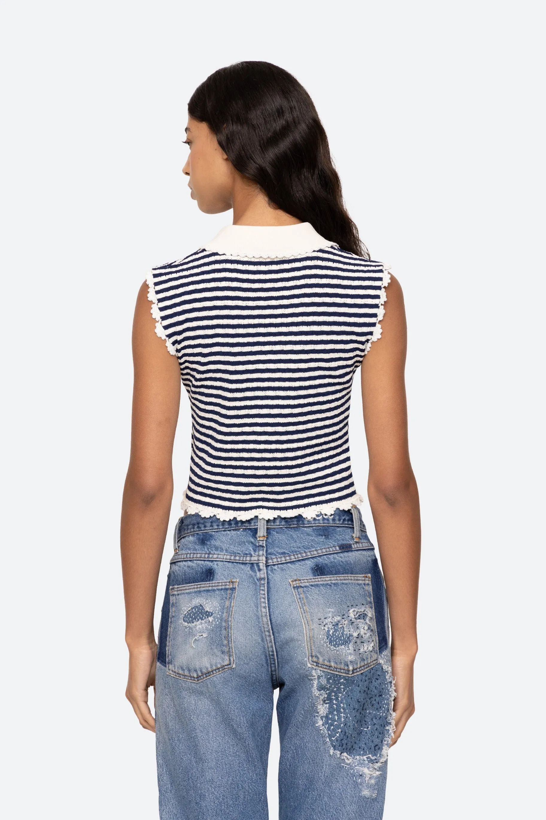 ADDY STRIPED KNIT VEST