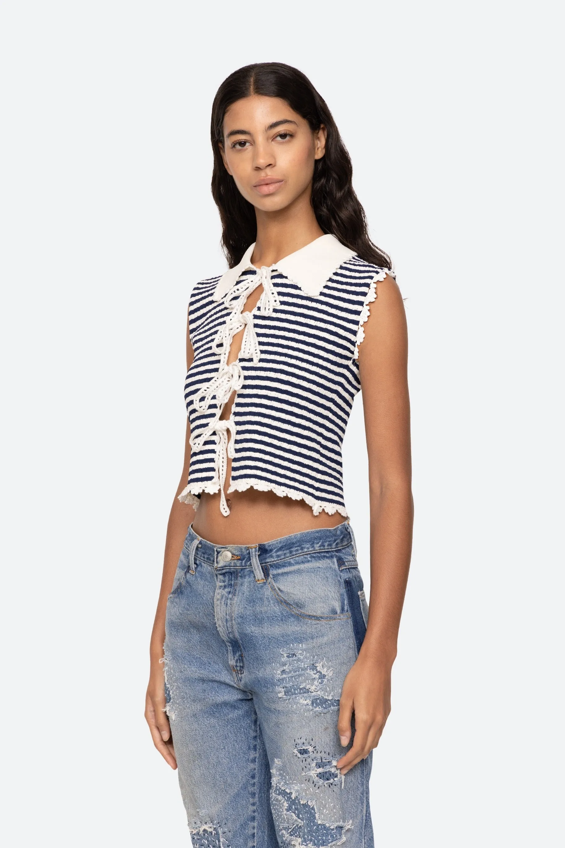 ADDY STRIPED KNIT VEST