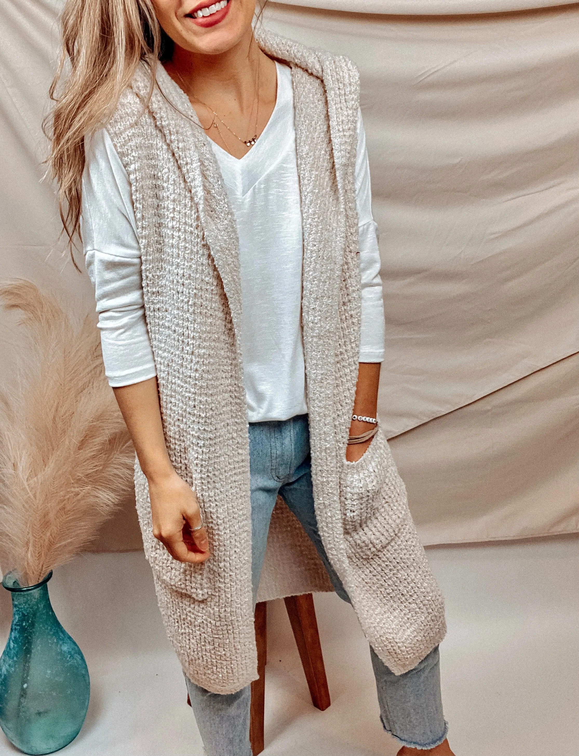 Ali Soft Knit Hooded Vest