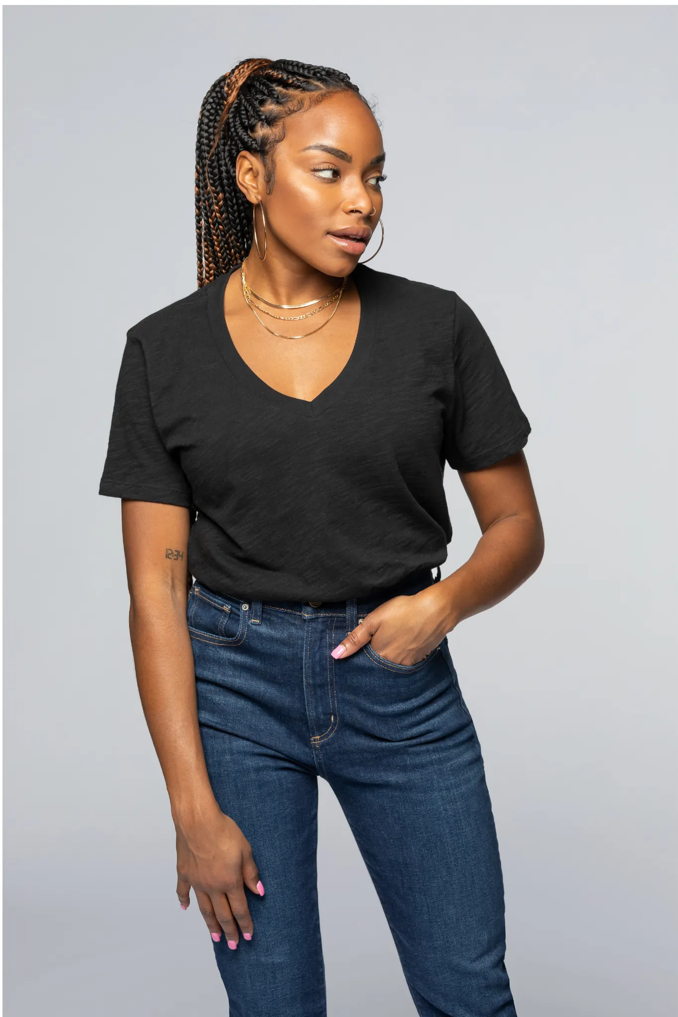 All Day V-Neck - Black
