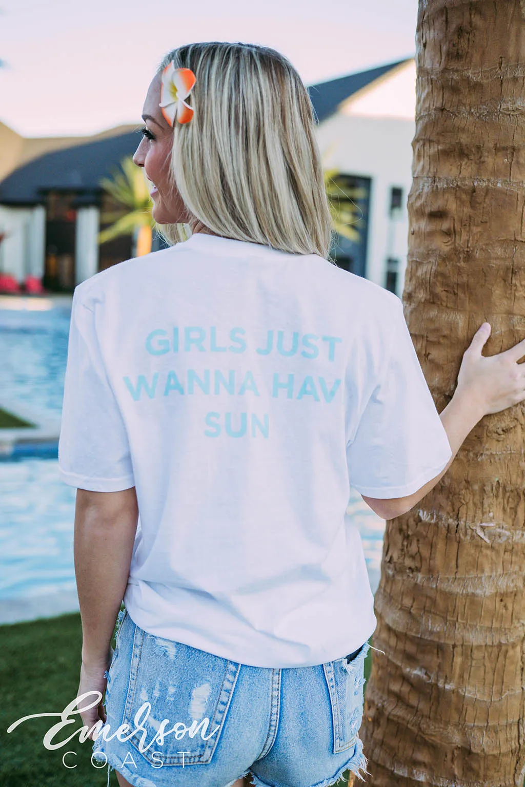 Alpha Tau Floral Girls Just Want To Have Sun Tee