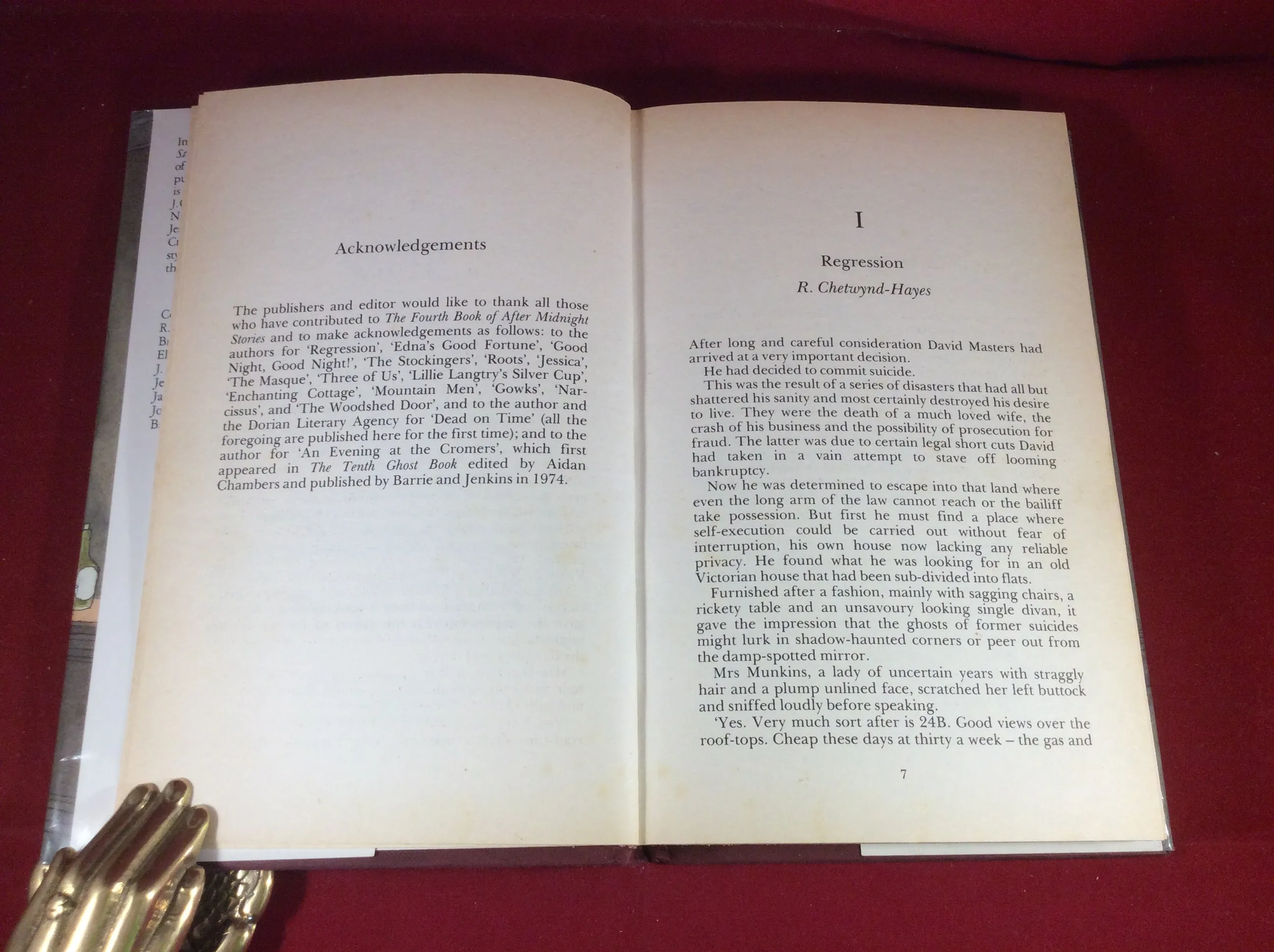 Amy Myers (ed), The Fourth Book of After Midnight Stories, William Kimber, 1988, First Edition.