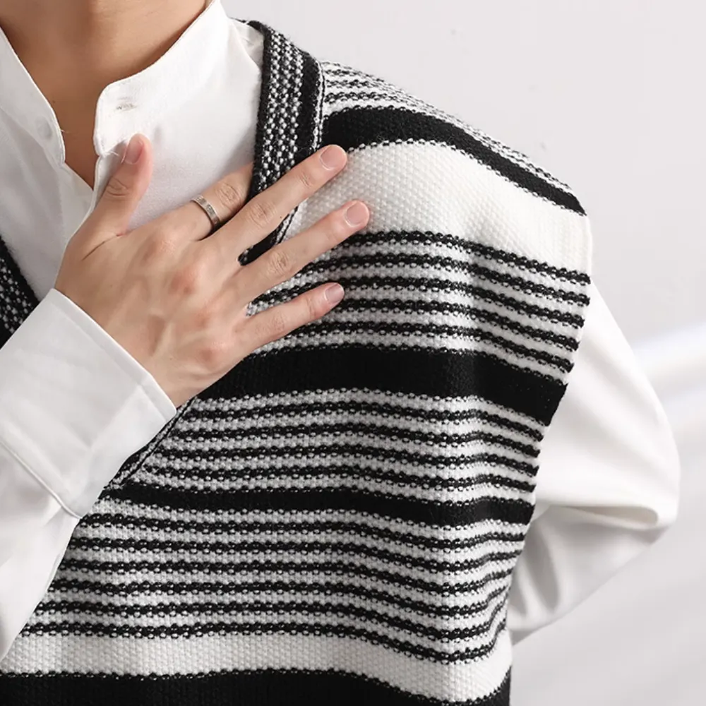 Arctic Fleece Striped Knitted Vest