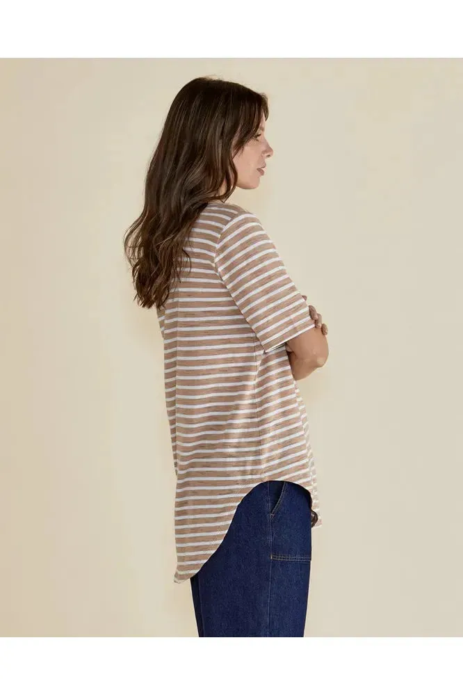 Ariana Tee Navy Beige/Stripe