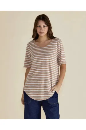 Ariana Tee Navy Beige/Stripe