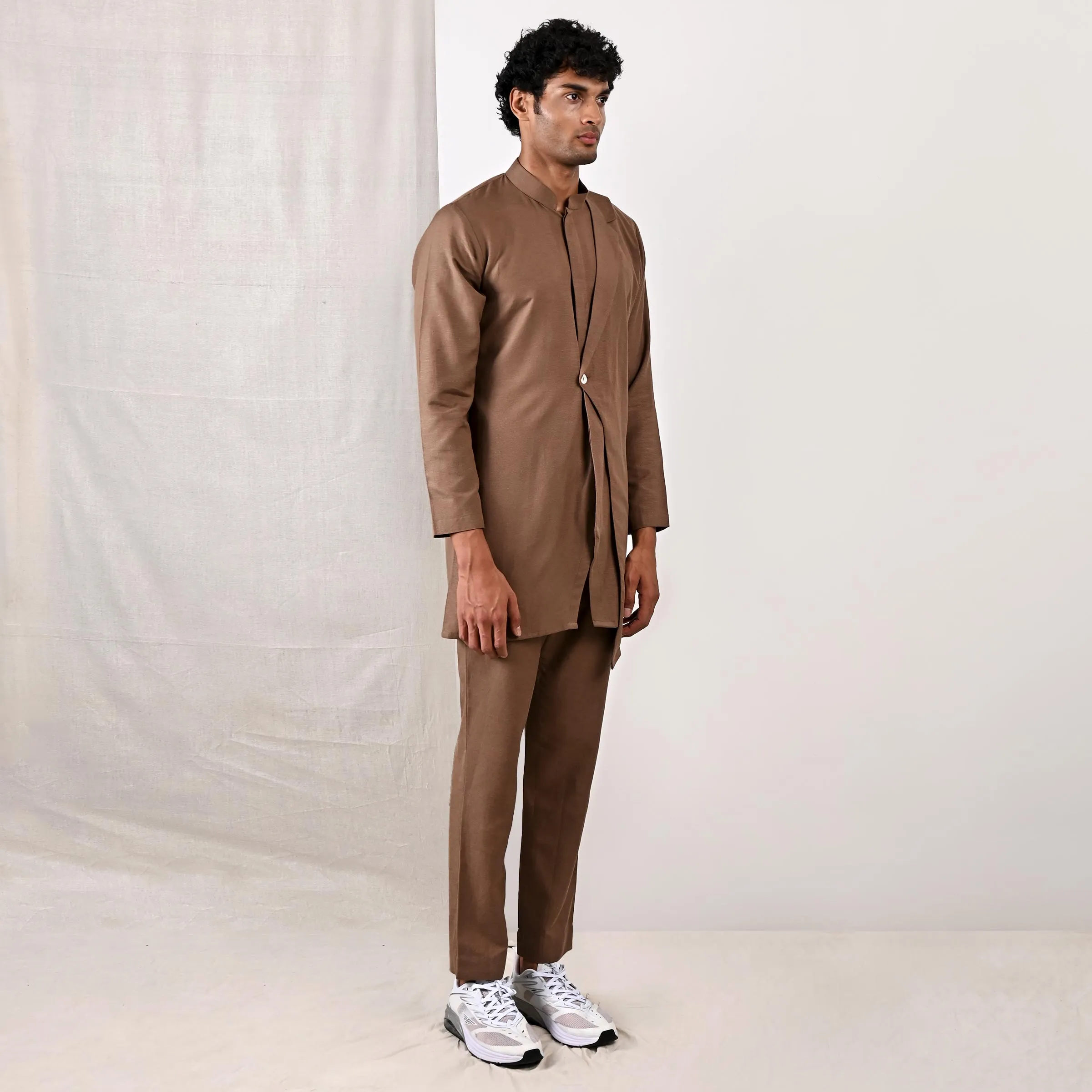 Arthur - Light Brown Short Kurta Set