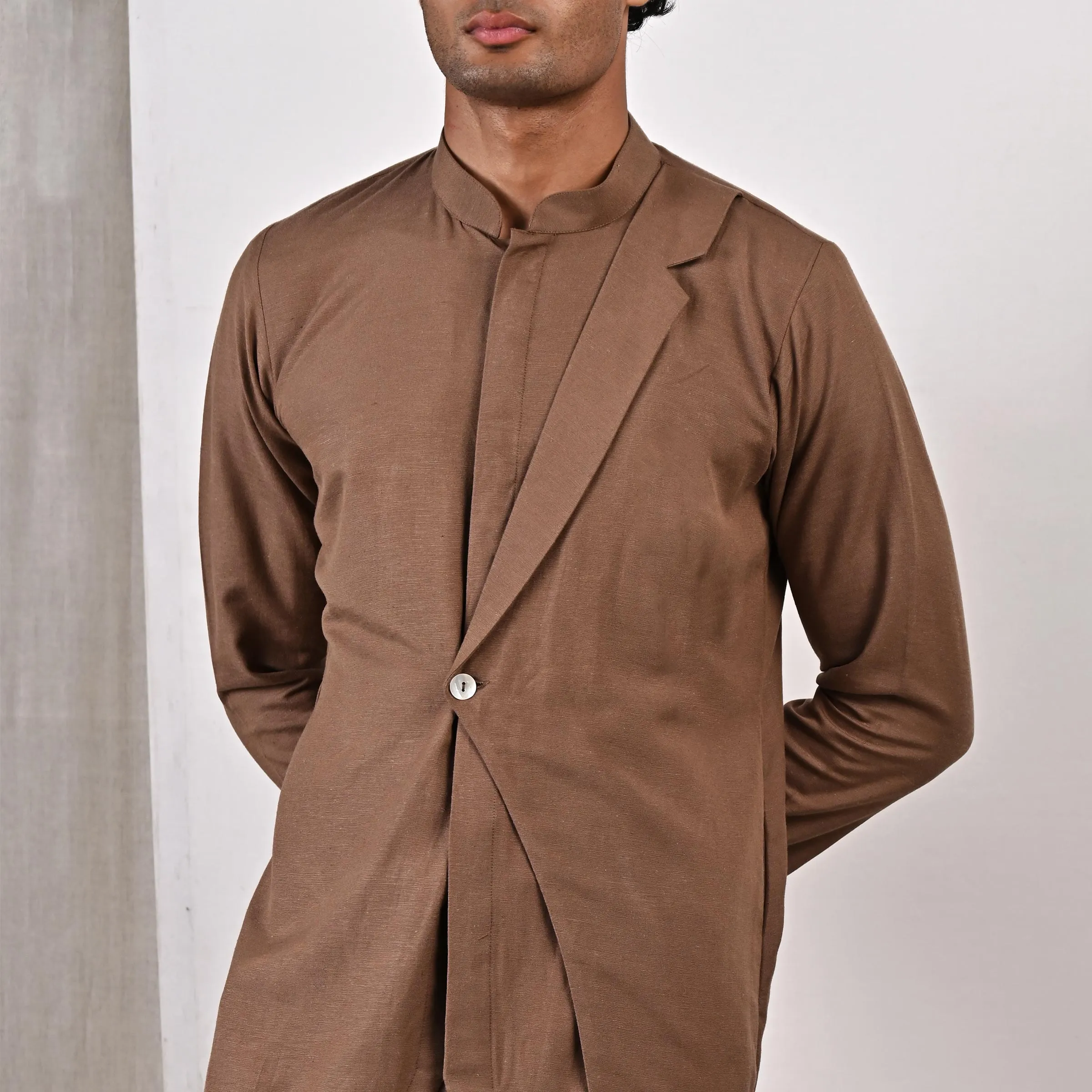 Arthur - Light Brown Short Kurta Set