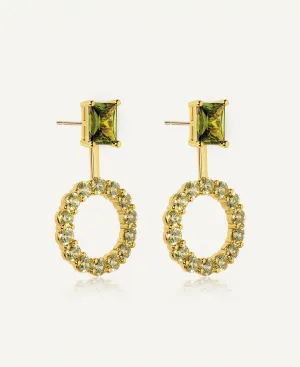 Astrid Peridot Studs with Round Jacket