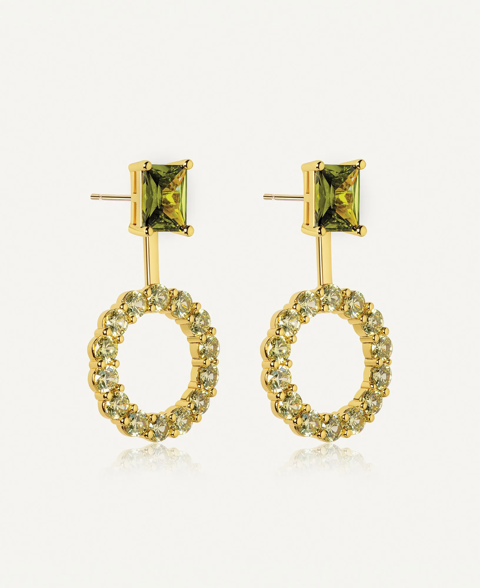 Astrid Peridot Studs with Round Jacket