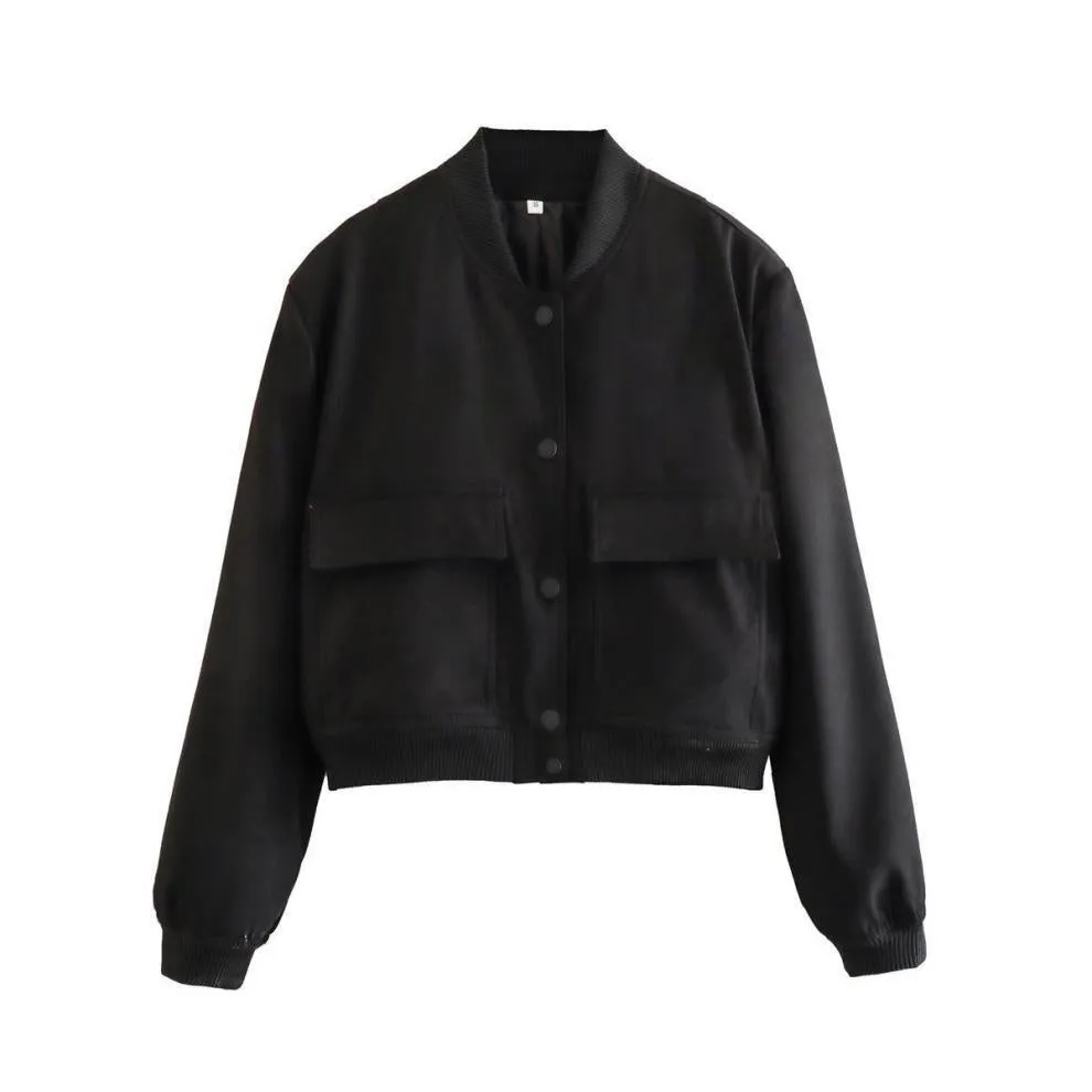Autumn / Winter Large Pocket Stand Collar Jacket S-240804-12