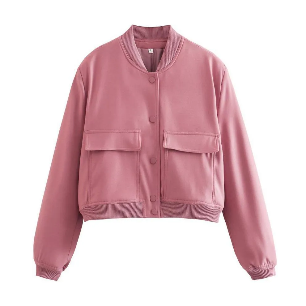 Autumn / Winter Large Pocket Stand Collar Jacket S-240804-12