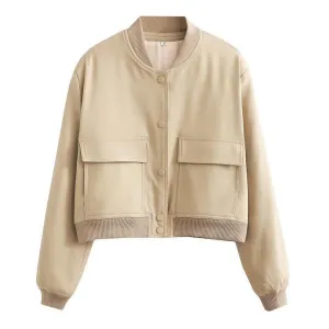 Autumn / Winter Large Pocket Stand Collar Jacket S-240804-12
