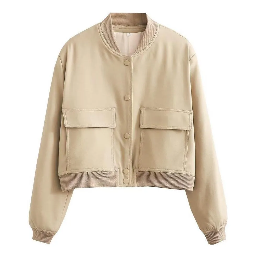 Autumn / Winter Large Pocket Stand Collar Jacket S-240804-12
