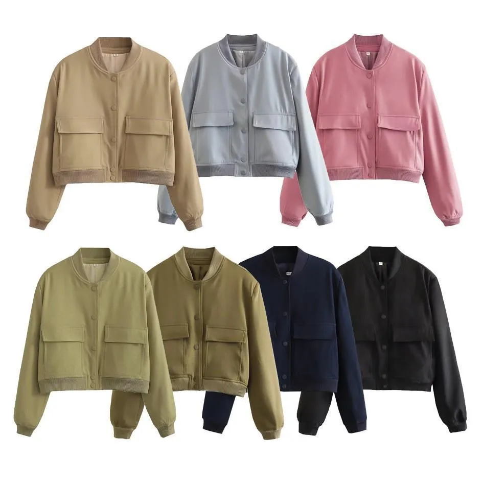 Autumn / Winter Large Pocket Stand Collar Jacket S-240804-12