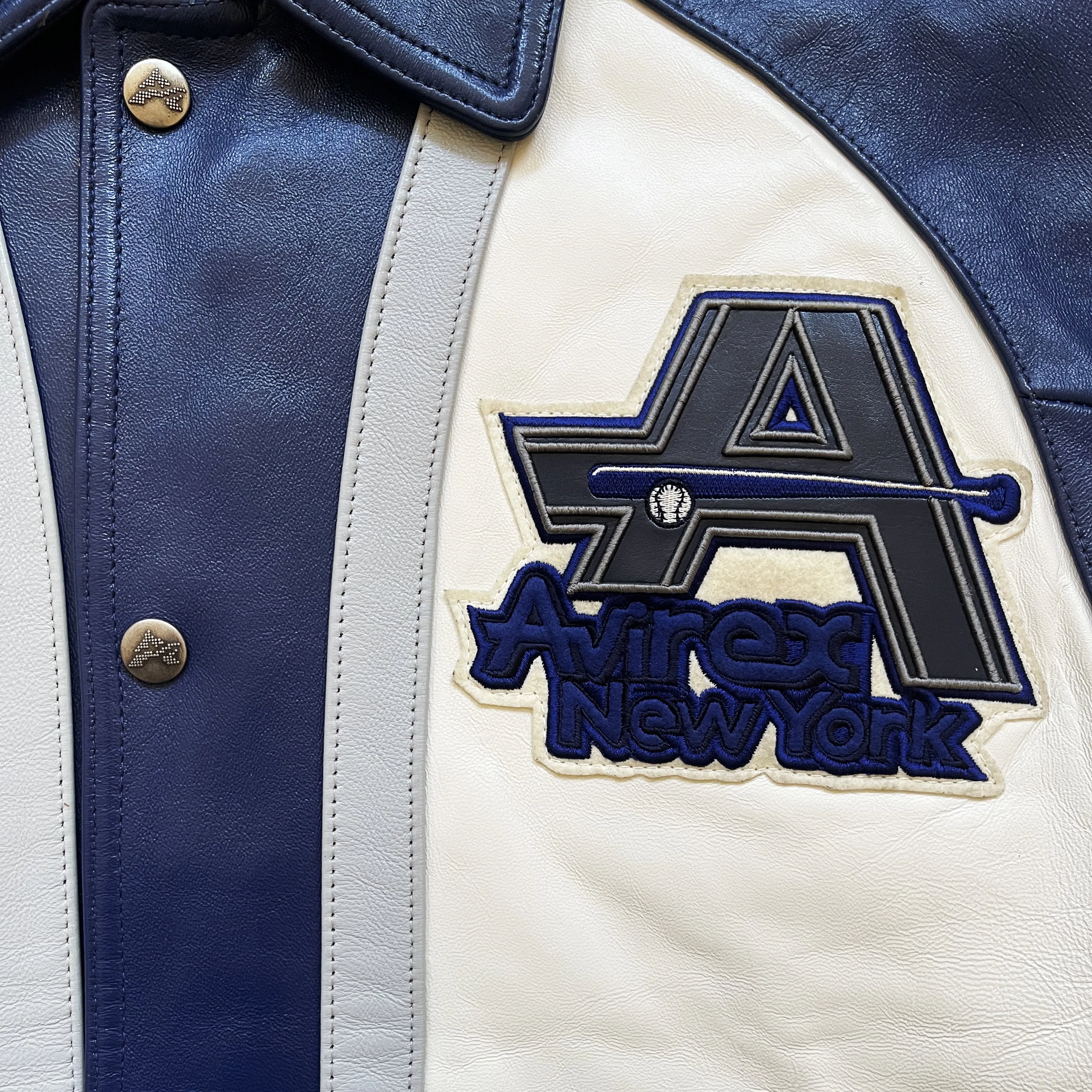 Avirex Champs Leather Varsity Jacket - L